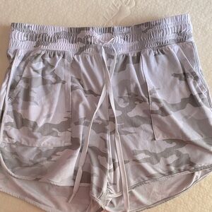 Woman’s Grey and White Camouflage Shorts